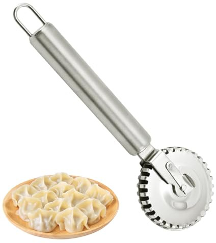 Herramienta de corte de masa de cocina – Rueda de repostería de acero inoxidable | Delicado cortador de cocina no corrosivo borde estriado herramientas para hornear para pasteles