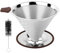 Kaffeefilter,Kaffeefilter aus Edelstahl, Wiederverwendbar Kaffee Filter Papierloser, Coffee Filter für Pour Over Kaffeebereiter, Handfilter Kaffee 3-4 Tassen mit Reinigungsbürsten, Kaffee Filter Aufs