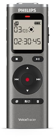 Philips DVT1170 VoiceTracer, Registratore audio, 8GB, slot per scheda micro SD