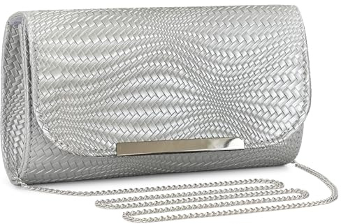 BAIGIO kuvertväska dam PU-läder aftonväska elegant handväska svart brudväska kedjeväska för bröllop dam väska liten axelväska crossbody bag, #1 sliber, Small