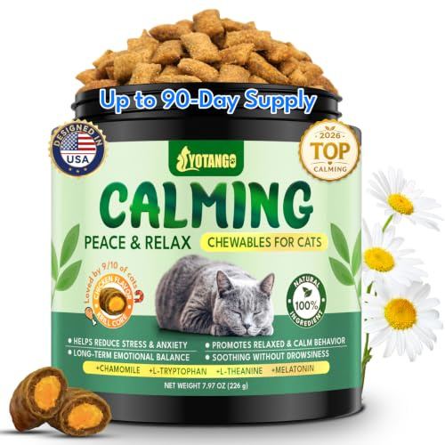 YOTANGO Cat Calming Treats, Calming Chews for Cats & Kittens, 500 Chews