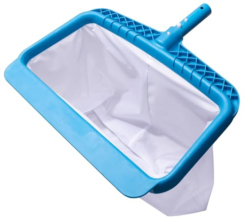 DABOVIN Profesional RecogeHojas de Piscina Limpiar Sedimentos del Fondo de Estanque, Red Fina de Suelo para Piscina con Marco Reforzado de Plástico, Pool Rake Skimmer Net