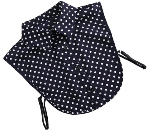 SOIMISS Blouse à Faux Col à Pois en Chiffon et Polyester, Col Amovible Confortable Broche et Sangle Extensible, Style Élégant pour Femme