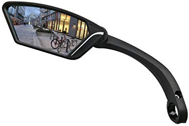 MEACHOW New Scratch Resistant Glass Lens,Handlebar Bike Mirror, Rotatable Safe Rearview Mirror, Bicycle Mirror (Silver Left Side) ME-002LS