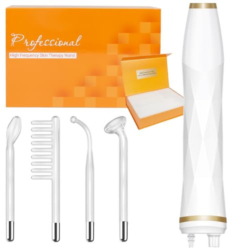 Alta Frequenza Viso Professionale - TUMAKOU 4 in 1 Elettroterapia Massaggiatore Facciale per il Viso, Non Solo Migliora le Condizioni del Viso, ma Favorisce Anche la Crescita dei Follicoli Piliferi