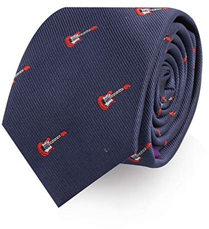 AUSCUFFLINKS Cravatte Sportive e Speciali da Uomo | Cravatta Magra Intrecciata | Regalo per Collega di Lavoro, Chitarra Elettrica., M