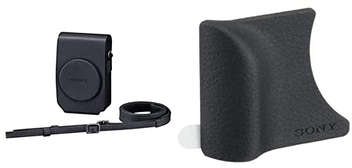 Sony LCSRXG - Étuis et Housses d’appareils Photo (Boîtier Rigide, Sony, RX100, Noir) & Sony AGR2 Poignée pour Appareil Photo Numérique Compacts Cybershot - Noir