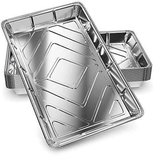 Disposable Aluminium Foil Baking Trays, Tray Bakes, Large Containers for Baking, Roasting, Freezing, Storage, Cooking, BBQs, Brownies | Delahunt Catering Supplies | 32cm x 20cm x 3.3cm (50 Trays)