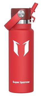 Super Sparrow Botella Agua Niños Acero Inoxidable - Botellas Termica 350ml - Sin BPA - Termo Cantimplora con Pajita Vacío, para Deporte, Viaje, Escuela, Exterior, Oficina