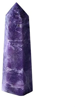 FOPURE Heimdekoration 1PC Natürlicher Kristallstab Lila Lepidolithturm Edelsteinstab kann zur Dekoration verwendet Werden Natursteine ​​und Mineralien (Size : 9-10cm)