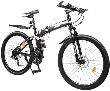 AOOUNGM 26 Zoll Mountainbike Erwachsenen, 21 Gang Fahrrad Jungen, Klappbares Hochkohlenstoffhaltiger Stahl MTB, Mountainbike für Damen & Herren