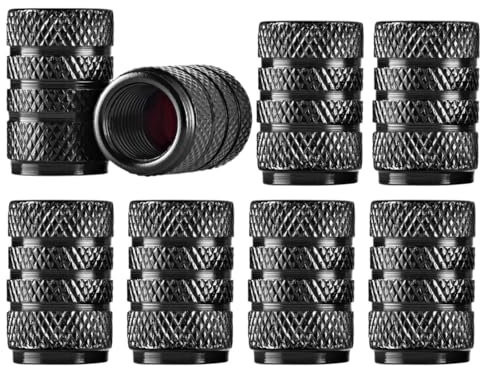 OUDQFCJ 8 pezzi Cappucci per valvole in alluminio, Tappi aria per pneumatici per auto, Coperture per valvole universali per pneumatici, accessori per tappi valvole, pneumatici auto, tappi gomme auto
