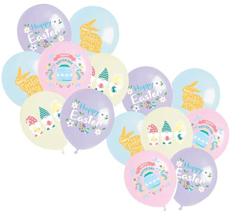 Ycfish 14 Pcs Easter Party Decorations Balloons, Happy Easter Theme Party Egg Balloons, Latex for Spring Garden Home Decoration, Indoor, Outdoor Arch Supplies