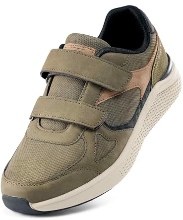 LEOSS ORIGINAL Seniors Mise sans Lacets Homme Running Basket Sport Sneaker Léger Respirant Route Loisirs (Vert Foncé, 42 EU, MLE255066-15)