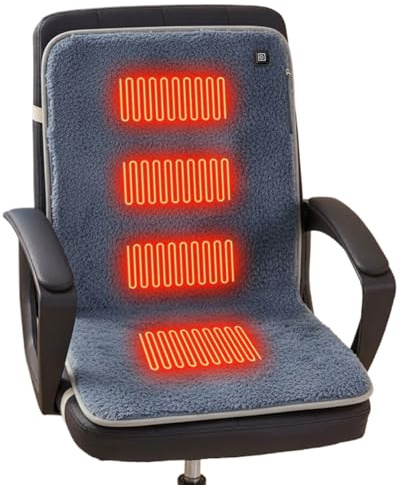 Generico För Uppvärmd Stol - 90 x 45 cm, USB-uppvärmd sits | Bärbar Plysch Värme - 8 W 4 Zon Värmematta För Hushåll, Bil Och Utomhus, Idealisk P