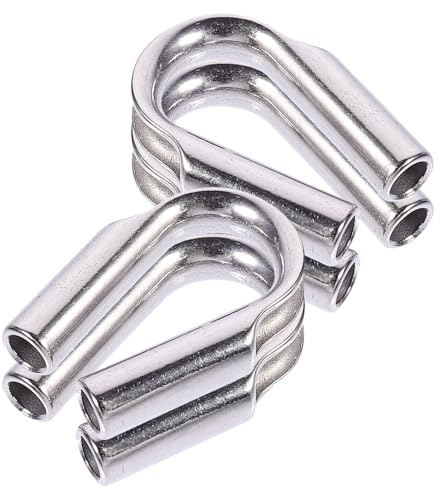 EXAOMBLE Clip per Cavi in Acciaio Inox 4 Pezzi Anello Cuore per Funi Metalliche, Adatto per Installazioni di Cablaggio e Manutenzione