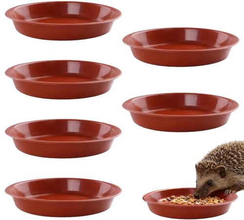Lot de 6 bols pour hérisson, 14 cm, pour nourriture, eau, hérisson, résistant aux intempéries et au gel, pour l'extérieur, la faune sauvage, le jardin