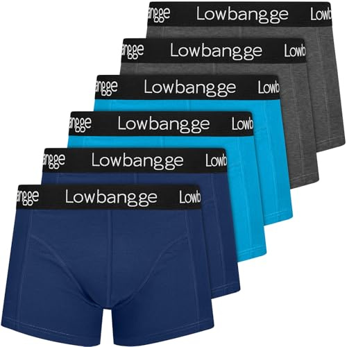 Lowbangge Boxershorts för män, 4-pack utan skrapande lappar, kalsonger, retroshorts, bomull