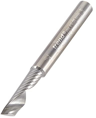 Trend CNC O Flute Spiral Up-Cut CNC Router Cutter, 6mm Shank, 6mm Cut Diameter & 22mm Cut Length, Solid Tungsten Carbide, CNC/403X6STC