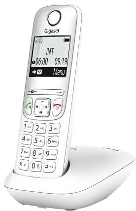 Gigaset A695 - téléphone DECT sans Fil - Grand écran à Haut Contraste - Excellente qualité Audio - Fonction Mains Libres - Protection d'appel, Blanc [Version française]