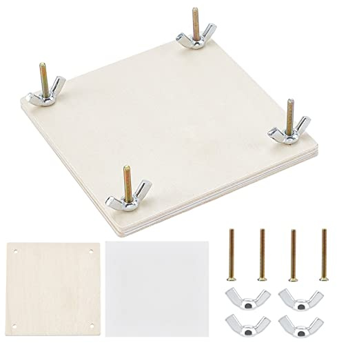AHANDMAKER Pressa Kit per Fiori In Legno, Set per La Conservazione di Piante e Foglie Da 4x4 pollice per La Produzione di Campioni, Kit Pressa per Fiori Secchi Attività Educativa Fai-Da-Te