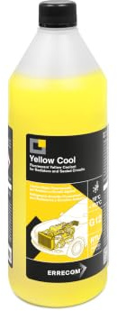 ERRECOM Yellow Cool, Yellow Coolant and Antifreeze -10°C/+103°C, Fluorescent Formulation with organic-based OAT inhibitor package, G12, Ready to Use, 1 Litre