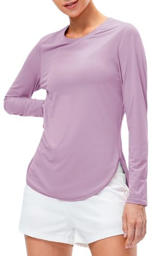 JTSONN Camiseta de Manga Larga para Mujer Protección Solar UPF 50+ Camiseta Manga Larga Deporte Mujer Protección UV para Yoga Pilato Gimnasio Correr