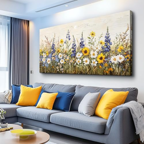 ERQINHUA Farmhouse Wall Art For Living Room Canvas Wall Decor For Bedroom Office Dining Room Decor Boho Printing Paintings Flowers Watercolour Wall Pictures Ready To Hang Family Home Decor 20X40