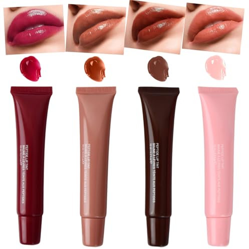 5 Colores de Brillo de Labios, Brillo de Labios Brillante Brillante y Rellenado, Hydrating Lip Gloss, Lápiz labial Líquido Brillante Hidratante, Brillante Hidratante para Labios de Larga Duración