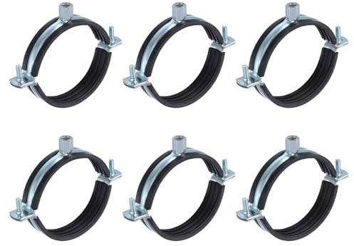 QUARKZMAN 6 st delat rör upphängningsring, 90 mm/3,5 tum justerbart rörfäste vägg tak rörklämma avloppsrörhållare