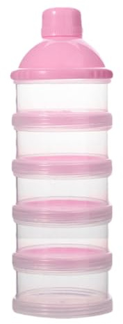 Liakyunf Dispensador de fórmula de viaje, dispensador de leche en polvo, Dispensador de fórmula para bebés, 5 capas apilamiento de apilamiento desmontable funda de leche portátil para alimentar la