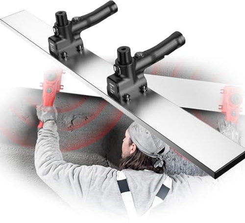 Outil Vibrant pour Béton RèGle Nivellement Ciment Chape éLectrique Kit vibratoire pour Chape à béton, grattoir à électrique, règle de nivellement de en sans Fil, Finition de béto