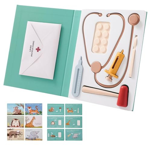 Maletín médico, juego de médico para niños pequeños, accesorios de disfraz para niños y niñas, guardería preescolar