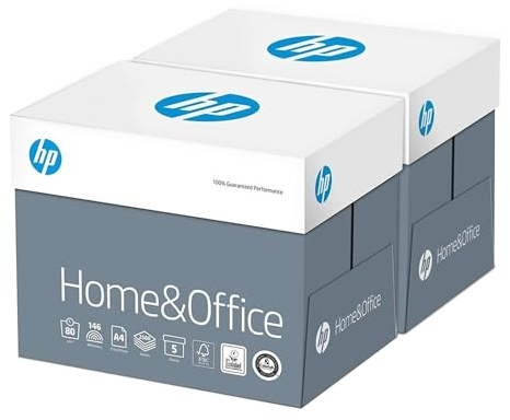 HP Kopierpapier - Home & Office - 5.000 Blatt - DIN A4-80g - Weiß - Allround Papier für Zuhause und Büro - 2 x 2.500 Blatt