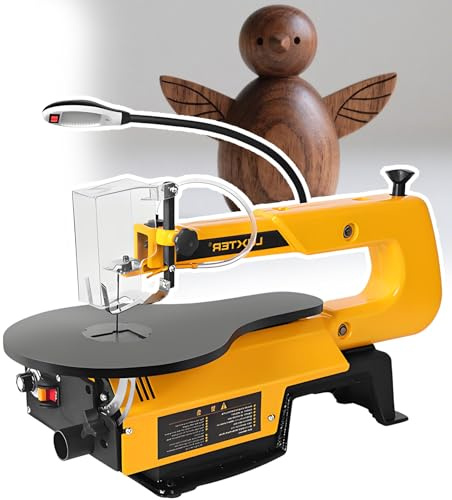 Sega a scorrimento di precisione per lavorazione del legno, lama da 40,6 cm, controllo della velocità 550-1600 giri/min, motore di potenza da 180 W per artigiani e hobbisti, ideale per officine
