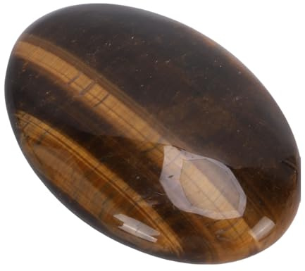 Lazmin112 Hand Flatterer, Oval Palm Stone for Yoga Meditation, Polished for Concentration and Decoration (Yellow Tiger Eye)