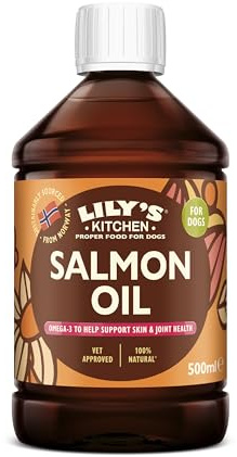 Lily’s Kitchen 100% Natural Salmon Oil Supplement for Adult Dogs & Senior Dogs with Omega-3 500ml Bottle