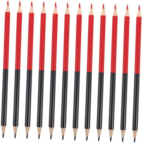 ELAYARD Set 12 Matite da Carpentiere in Legno Rosse e Blu Cancellabili, Matite Colorate Pre-temperati per Marcatura Precisa, Disegno e Controllo, Strumenti per Artigianato e