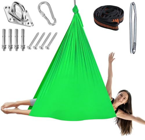 Chihee Aerial Yoga hängmatta gungset mjukt hållbart tyg yoga stretching fitness sling komplett fixeringsutrustning för alla fitness- och kroppsbyggnadsnivåer 280 x 150 cm