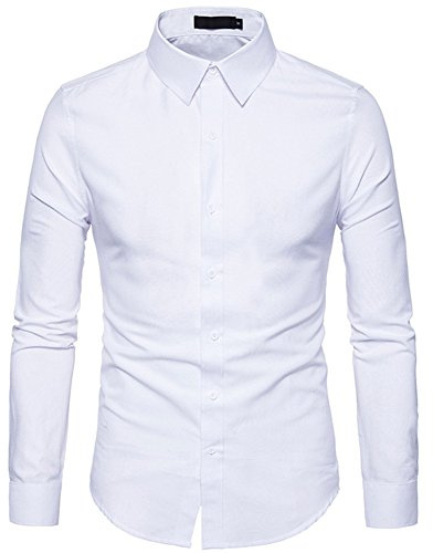 Swbburichy Chemise Homme Manches Longues Repassage Facile Slim Fit Infroissable Coupe Parfaite Casual Business (Blanc, XL)