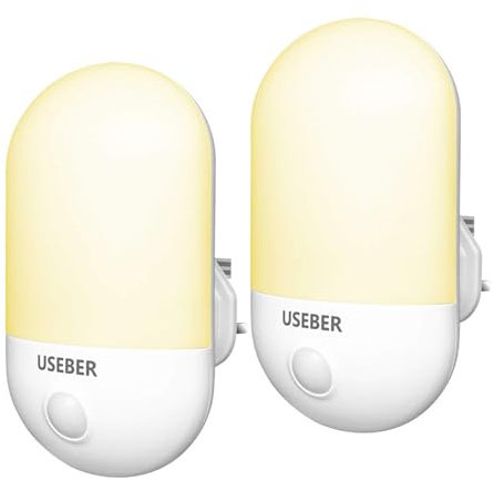 Night Light Socket [2 Pack],Plug in Wall Night Light Kids with Dusk to Dawn Photocell Sensor, for Hallway,Baby, Children's Room, Stairs-Warm White
