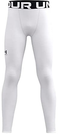 Under Armour Boys ColdGear Armour Baselayer Leggings, White (100)/Black, Medium