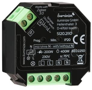 Aktor Mini für Lichtschalter/Wechselschaltung, 230V - Phasenabschnitt | Zigbee kompatibel (Dimm-Aktor)