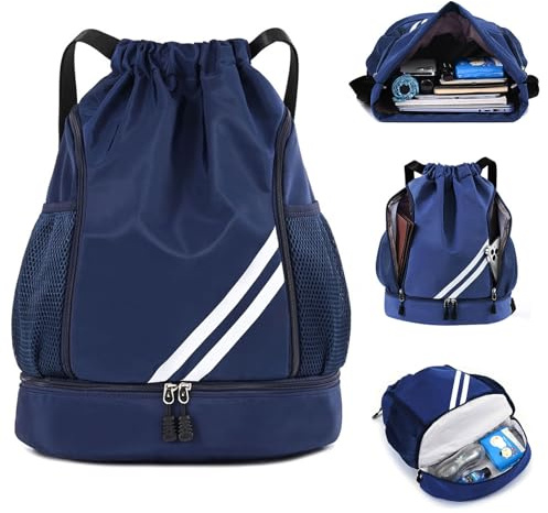 LOEPENLE Compartimen Mujer Hombre Mochila Cuerdas Impermeable,Mochila Deportiva de Playa,to Saco de Gimnasia Mochila Cuerdas para Mujer Hombre