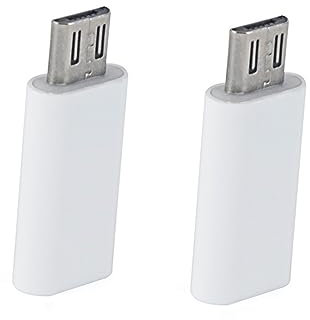 Hemobllo 2pcs Type-c Female to Micro Usb Male Adapter, Usb-c Converter for Phone Tablet Laptop Charging, White Compact Type-converter for Mobile Devices