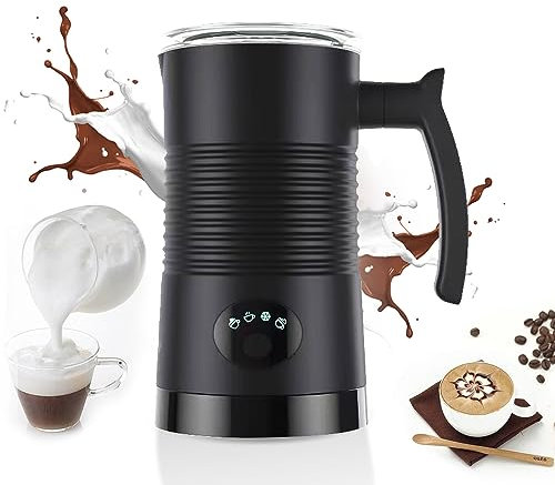 KOCAN Montalatte 4 in 1 Macchina per Schiuma Calda/Fredda 400 W Interno Antiaderente Staccabile 350 ml Montalatte Elettrico Automatico e vaporiera per caffè Latte Caldo