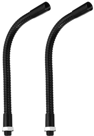 PATIKIL 20 cm (7,9 tum) universell svanhalsslang, 2 st M10 fin gänga böjbar metallslang flexibel arm mjuk rörförlängning för lampa, gör-det-själv-utrustning, svart