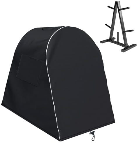Cubierta de soporte para discos de pesas, placa de entrenamiento de fuerza, cubierta de árbol para gimnasio en casa, estante triangular para discos de pesas, a prueba de polvo, impermeable, resistente