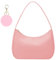 GWAWG Schultertaschen für Damen, Nylon-Umhängetasche, Damen-Unterarmtasche, Mini-Handtaschen mit Pompon-Schlüsselanhänger und Reißverschluss, Geschenk für Weihnachten, Geburtstag und Jahrestag, rose,