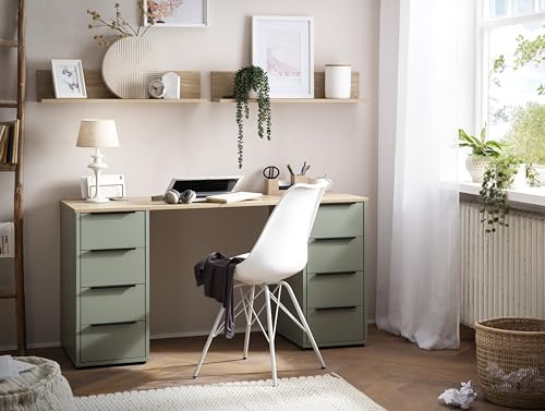 Schildmeyer Schreibtisch Elma 701966 Pistazie/Eiche hell Dekor, 140 x 55,5 x 73,1 cm